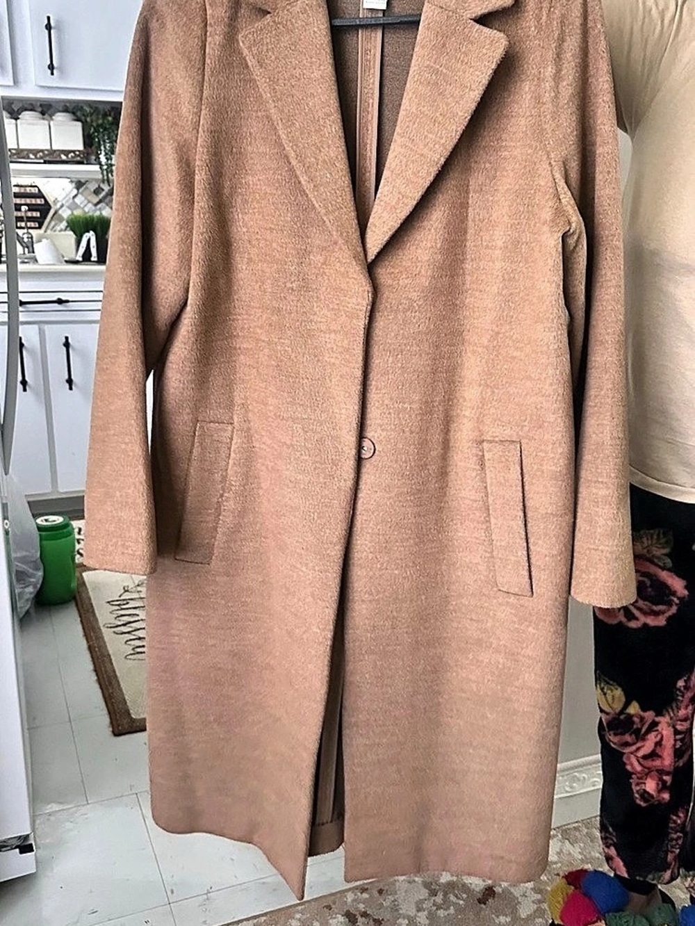 H&M Wool-Blend Look Coat in Brown Size Small